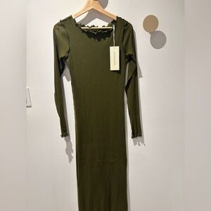Eliza Faulkner Riley Long Sleeve dark green  Dress